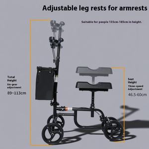 Skuter Lutut Satu Kaki untuk Pelatihan Rehabilitasi, Alat Bantu Jalan untuk Cedera Fraktur, Walker Rollator, Alat Bantu Jalan - Product Image 3