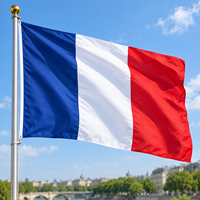 Drapeau national français en polyester pour extérieur, bannière tricolore avec œillets pour décoration de mât de drapeau