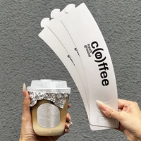 Manchons de tasses en carton ondulé personnalisables avec logo imprimé, isolants et jetables, pour café chaud et boissons froides