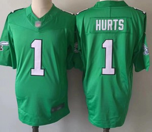 Áo bóng đá Mỹ 26 saquon barkley 1 jalen đau 33 dejean 11 Nâu 62 kelce <span class=keywords><strong>6</strong></span> Smith khâu Áo sơ mi áo Kelly màu xanh lá cây - Product Image 2