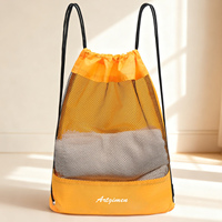 Sac à dos en filet à cordon de serrage respirant, séchage rapide, léger, grande capacité pour la gym, la natation, le basketball, le football - Commande en gros