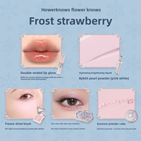 Flower Knows Nouvelle Collection Snow Ballet Ice Crystal Petit Kit 5 Articles : Fard à Joues, Poudre Compacte, Fard à Paupières, Parfum, Coffret Cadeau Cosmétiques