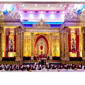 Décoration de mariage malaisienne Mandap et scène de style indien du Sud, Mandap et scène de mariage en FRP, Grand Mandap carré en fibre pour mariage - Product Image 1