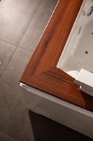 Baignoire autoportante italienne en acrylique, grande baignoire de massage, en promotion, noir et blanc, finition graphique, style accessoire, pour hôtel