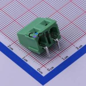 KF128R-7.5-2P Screw Terminal Block Bent Lead Through Hole,P=7.5mm Connector 1x2P 7.5mm Green Right Angle Insert - Product Image 2