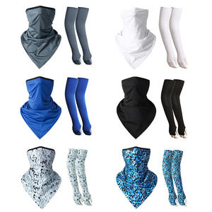 Set sportivo ad asciugatura rapida con Logo personalizzato protezione solare in tinta unita mimetica pendente a triangolo Bandana manica per braccio in poliestere fresco per - Product Image 3