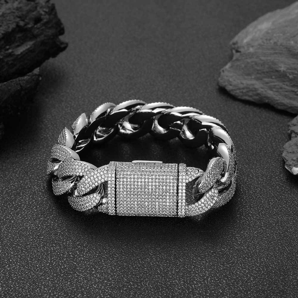 White gold (width 20mm) - bracelet 8 inches