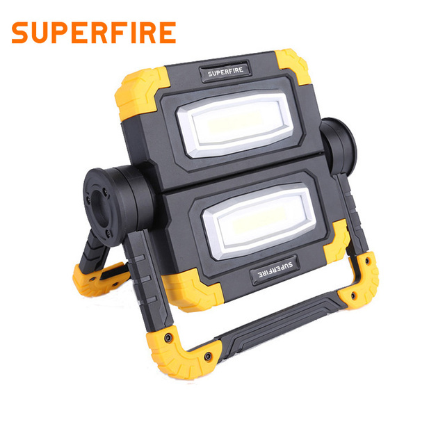 Portable Emergency Rechargeable 1600Lumens Waterproof Foldable Camping Hiking Certified Workshop 20W Dual Power Cob Light