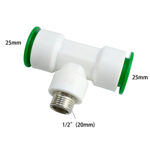 Coude droit PPR Té Push-Fit Connecteur rapide 1/2 "Filetage mâle Installation sans chaleur Convient aux conduites d'<span class=keywords><strong>eau</strong></span> de 20mm, 25mm, 32 mm - Product Image 5