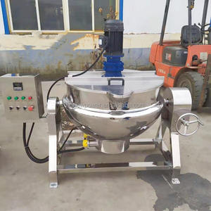 Machine de fabrication de confiture <span class=keywords><strong>600L</strong></span> marmite de cuisson de confiture de fraises bouilloire chemisée à chauffage au gaz pour confiture boisson aux fruits confits - Product Image 6