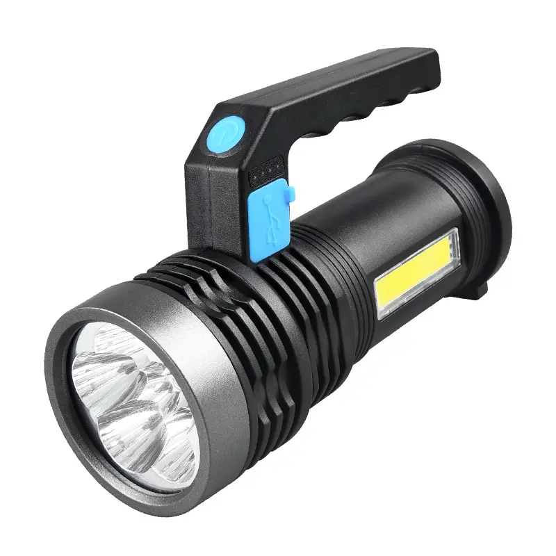 Warsun lampu sorot berkemah X501, senter genggam portabel plastik tahan air COB 4 mode Harga terbaik 500 Lumen