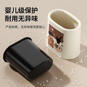 Vintage Style Narrow Slot Trash Can Cylindrical Large Size High End Plastic Toilet Wastebasket Indoor Use - Product Image 4