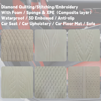Tissu tricoté matelassé brodé en PVC/PU/TPU à double couture pour la décoration intérieure, les canapés, les sièges de voiture, les revêtements de meubles et les chaises, imperméable