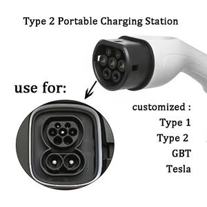 32A 7KW Intelligente Herkenningsfunctie AC Draagbare EV-lader Type <span class=keywords><strong>2</strong></span> / GBT Nieuwe Staat Elektrische Voertuig Laadstation - Product Image 2