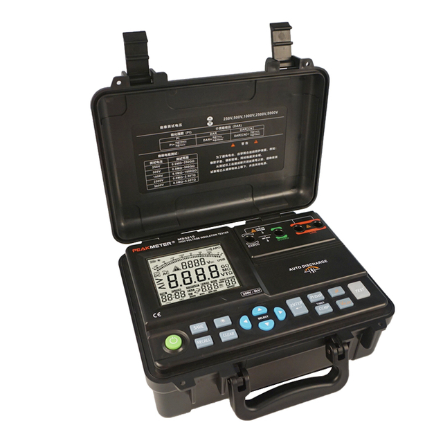 MS5215 Measuring Insulation of Power Distribution System High Voltage Digital Insulation Tester up to 5TOhm Solar Panel Tester