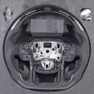 Volante de cuero perforado de fibra de carbono LED para Land Rover Sport Range <span class=keywords><strong>SVR</strong></span> L494 L405 <span class=keywords><strong>Evoque</strong></span> Volante de fibra de carbono - Product Image 6