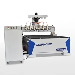 Chất Lượng Cao CNC Router Máy Chế Biến Gỗ 1325 1212 Với 6 Đầu Đa Trục Chính Gỗ CNC Router Khắc Máy 1325