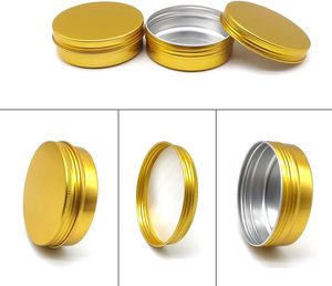 Pot en aluminium pour huile essentielle, huile à barbe et cire capillaire, cosmétiques et soins de la peau, tailles 5g-350g, couleurs or, noir, argent - Product Image 5