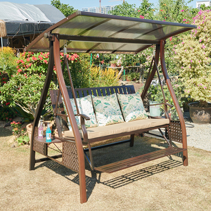 Kursi Ayun Goyang Luar Ruangan Modern Tiga Dudukan VANGARDEN, Kursi Santai 3 Seater, <span class=keywords><strong>Hammock</strong></span> Rumah dengan Garansi 2 Tahun - Product Image 1