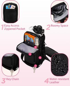 Sac de transport isotherme pour bouteille d'eau de 32 oz pour la randonnée et la marche, avec sangle et poche pour téléphone - Product Image 5