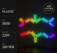 Barre lumineuse modulaire intelligente, activée par le son, contrôlée par application, personnalisable, 6, 9 ou 12 segments, pour salle de jeux, salle de sport électronique, man cave
