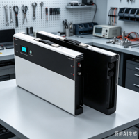 Baterai LiFePO4 12V 200Ah Terpasang di Dinding RV, Output Daya Stabil, Baterai Lithium Cadangan Tenaga Surya untuk Camper Van