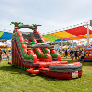 สไลเดอร์น้ำเป่าลมสำหรับผู้ใหญ่ ขนาด 24 ฟุต  วัสดุผ้าใบพีวีซีเกรดเชิงพาณิชย์ หนา 0.55 มม. ดีไซน์ใหม่ สีสันสดใส ได้รับการรับรองมาตรฐาน CE - Product Image 1