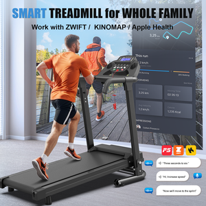 Tapis de course électrique pliable professionnel pour <span class=keywords><strong>la</strong></span> <span class=keywords><strong>maison</strong></span> avec contrôle par application, équipement de <span class=keywords><strong>cardio</strong></span>-training pour salle de sport, incline manuel - Product Image 3