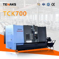 Tour à lit incliné CNC robuste TENAKS TCK700, mono-broche, 2 axes, centre de tournage haute précision, commande GSK, 12 postes à outils