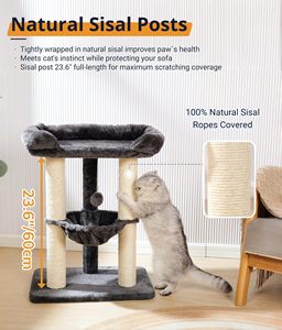 Torre para Gatos Pequeños Starmon con Percha Suave, Árbol para Gatos Estable, Poste Rascador para Gatos con Hamaca - Product Image 5