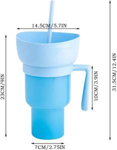 Logo personalizzato 32oz Popcorn in plastica <span class=keywords><strong>2</strong></span> in 1 tazza per Snack promozione plastica porta Popcorn con tazza per bere - Product Image 6