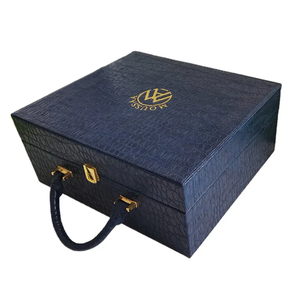 Coffret cadeau en cuir de crocodile fait main pour bijoux, cosmétiques et autres articles de beauté, grand format. - Product Image 2