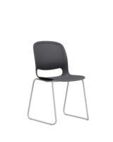 Chaise de bureau exécutive ergonomique moderne, design pliable et empilable en acier inoxydable et PP, pour usage domestique et commercial