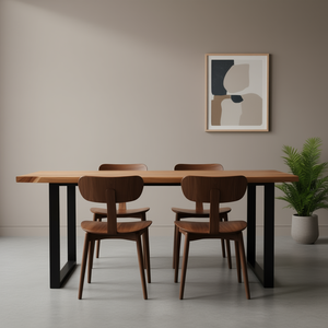 <b>Solid</b> <b>Wood</b> Acacia Live Edge Dining <b>Table</b> 63x31.5x29.5 Inches Rectangular Industrial Modern Home Furniture - Product Image 2