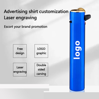 Briquet en métal personnalisé avec logo, rechargeable au butane, coupe-vent, pour cadeaux promotionnels publicitaires en gros