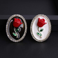 Broche élégante en forme de rose, accessoires rétro à la mode, bijoux pour femmes, broche florale tendance, cadeau de fête, broche en émail