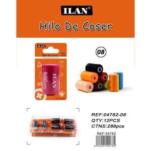 Filo da cucito Ilan 500m colore 08 per macchina da cucire e cucito a mano - Product Image 1