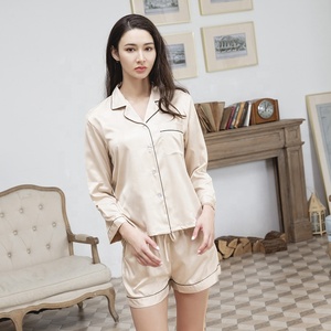 Set Pigiama in Raso per Donna <span class=keywords><strong>Camicia</strong></span> e Pantaloncini in Raso per Donna Abbigliamento da <span class=keywords><strong>Notte</strong></span> Pigiama in <span class=keywords><strong>Seta</strong></span> - Product Image 3