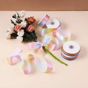 Cinta de Satén de Doble Cara de Lujo Suave de Fábrica de 4 cm, Cinta de Satén de Seda con Color Degradado en Ambos Lados - Product Image 4