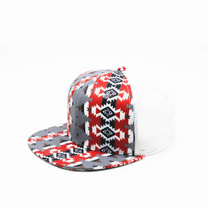 Casquette <span class=keywords><strong>de</strong></span> camionneur en maille à bord plat avec logo imprimé 6 panneaux OEM prix d'usine - Product Image 1
