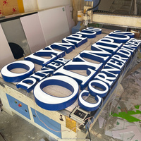 Enseigne en lettres 3D LED rétroéclairées en acrylique étanche pour enseignes extérieures personnalisées de magasins et entreprises