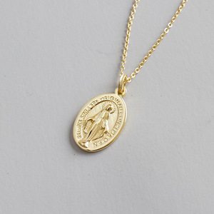 XA142 Kalung Liontin Desain Christian <span class=keywords><strong>Virgin</strong></span> Kristen Agama Perak 925 Lapis Emas 18K Vintage Perhiasan Inspirasi - Product Image 3