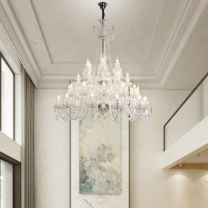 Tendance suspension escalier salon villa luxe branche d'arbre grand lustre lampe en cristal - Product Image 2