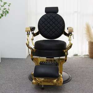 Chaise <span class=keywords><strong>de</strong></span> barbier <span class=keywords><strong>de</strong></span> style antique, mobilier professionnel <span class=keywords><strong>de</strong></span> <span class=keywords><strong>salon</strong></span> <span class=keywords><strong>de</strong></span> <span class=keywords><strong>coiffure</strong></span>, durable, brun, blanc, or, vert, gris - Product Image 2