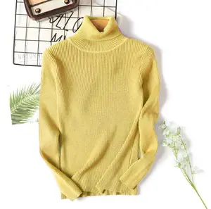 PASUXI-suéteres de cuello alto para mujer, Jersey ajustado coreano, <span class=keywords><strong>Tops</strong></span> <span class=keywords><strong>básicos</strong></span>, suéter de punto suave informal, Otoño e Invierno - Product Image 4