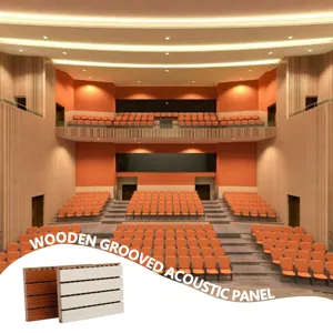 بلاطة سقف صوتية معلقة بإصدار 600X600، خشبية مضلعة للتزيين وعازلة للصوت بتصميم نموذج جداري ثلاثي الأبعاد من Goodsound