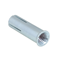Ancrage à expansion interne en acier au carbone zingué, capacité 25 lb, filetage M8, tête ronde, pour béton