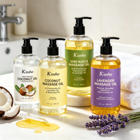 Collection d'huiles de massage de luxe pour spa avec huile essentielle de lavande et de noix de coco, huile relaxante pour le soin du corps, pour les marques de bien-être