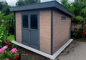 Abri de jardin extérieur série <span class=keywords><strong>D</strong></span> <span class=keywords><strong>en</strong></span> WPC, maisons <span class=keywords><strong>en</strong></span> bois modernes, rangement extérieur, appartement préfabriqué, EASYGREEN, pour salle de sport - Product Image 3