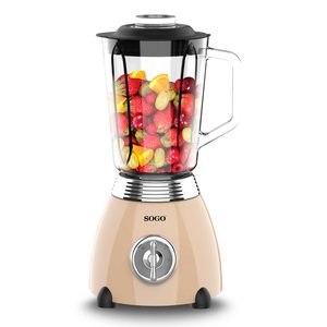 Sogo <b>Blender</b> With Retro Glass <b>Jug</b> 1.5L 500W Beige For Smoothies And Juices - Product Image 1